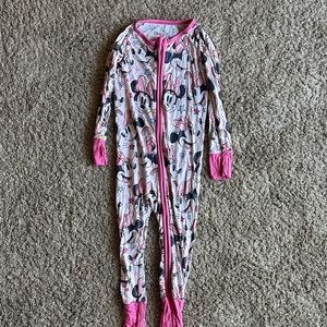 Disney Kids One Piece Footie - Pink and Black